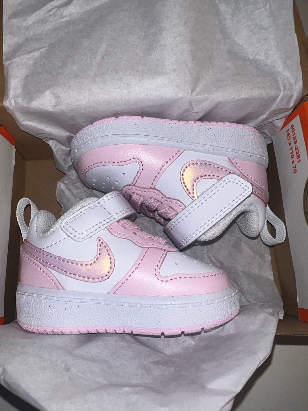 Nike Baby 2C Pink & White Hook-and-Loop Sneakers Brand new with box